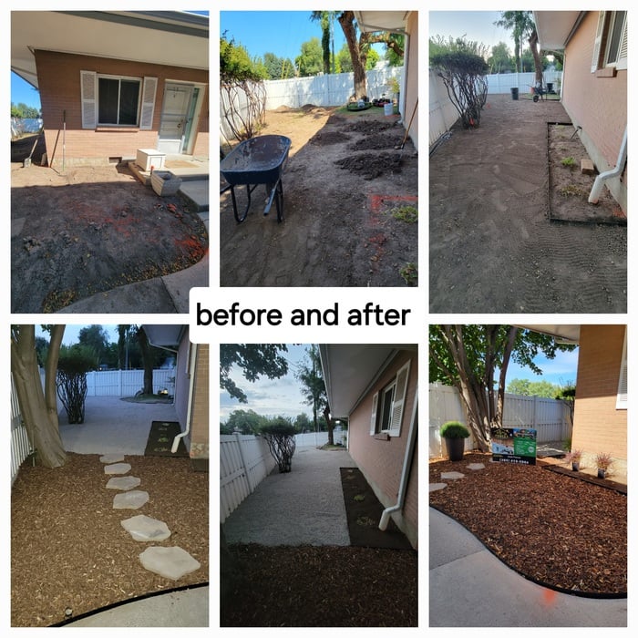 Cleanup, Stone Path & Mulch, by Ponce's Landscaping in the Salt Lake Valley